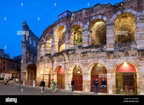 Verona Veneto Italy The Verona Arena Roman Amphitheatre Stock Photo