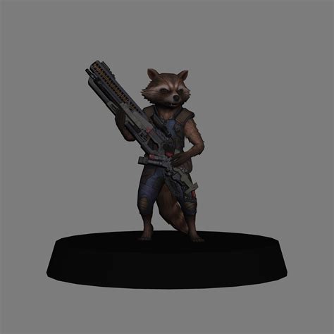 Archivo STL Rocket Raccon Avengers Infinity War Low Poly 3d Print