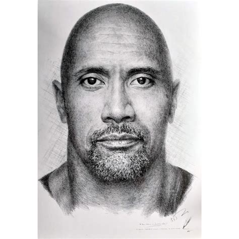 Jonathan Wood Pencil Drawing The Rockdwayne Johnson