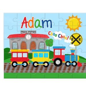 Personalized Train Puzzle, Train Jigsaw Puzzle, Train Puzzle for Kids ...