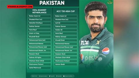 Pakistan Cricket team Players name list 2022 Asia Cup