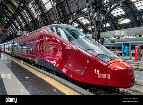 A High Speed Italo Alstom Agv Train At Milan Centrale Railway Station