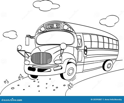 Page De Coloration D Autobus Scolaire Illustration De Vecteur