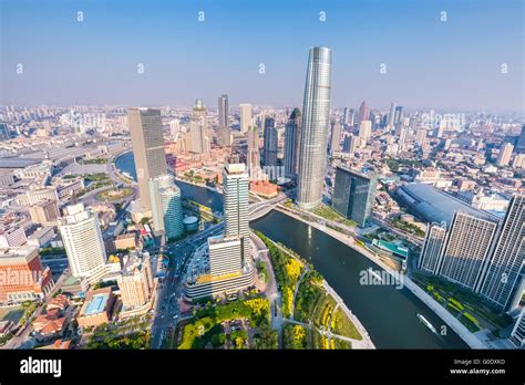 aerial view of tianjin skyline in the afternoon Stock Photo - Alamy