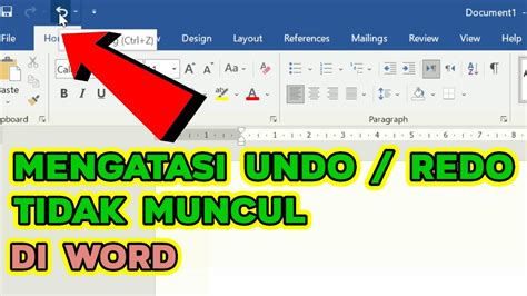 Langkah Langkah Mengatasi Menu Undo Redo Hilang Di Microsoft Word