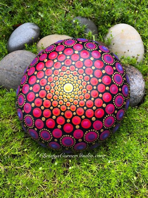 Handgemalte Mandala Steinrock Etsy Mandala Stones Painted Mandala