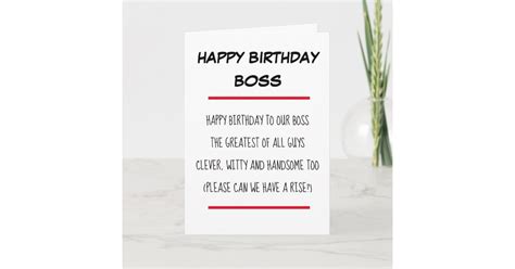 Funny Poem Boss Happy Birthday Card | Zazzle