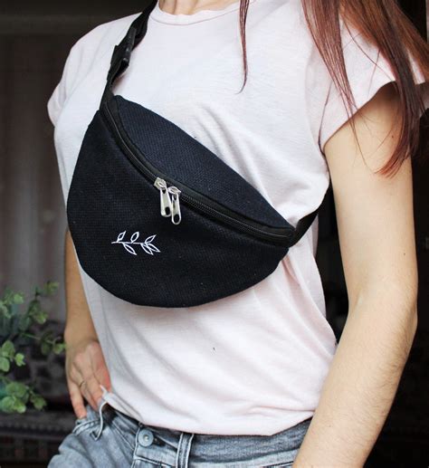 Small Fanny Pack Waist Bag For Women Leaf Bum Bag Linen Hip Etsy