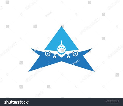 Aircraft Airplane Airline Logo Label Journey Stock Vector Royalty Free