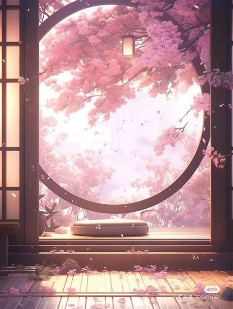 Open Window With Pink Flowers