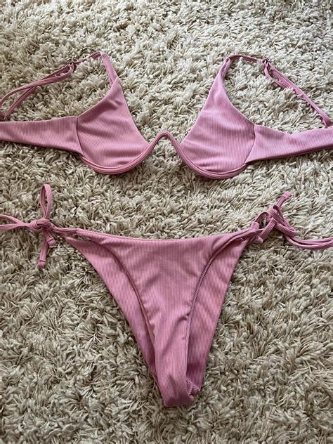 Pale Pink Bikini With Under Wiring From Zaful Tie Depop