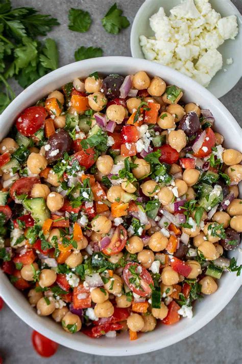 Easy Mediterranean Chickpea Salad Stephanie Kay Nutrition