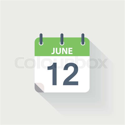 12 june calendar icon | Stock vector | Colourbox