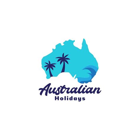 Premium Vector | Australian map with wave sea abstract logo symbol icon ...