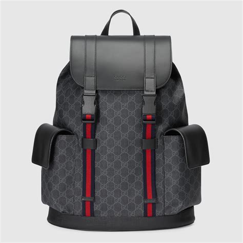 Soft GG Supreme Backpack In Black Grey Soft GG Supreme Crafted From A