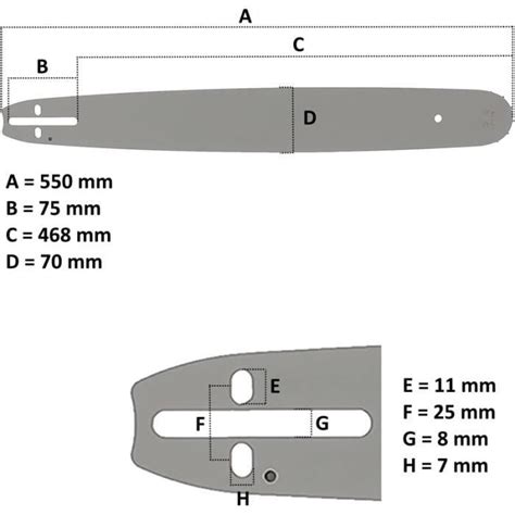 Guide 20 Pouces 50 cm pour tronçonneuse FOLAYA Lot de 3 chaînes