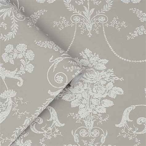 Josette By Laura Ashley Steel Wallpaper Wallpaper Direct