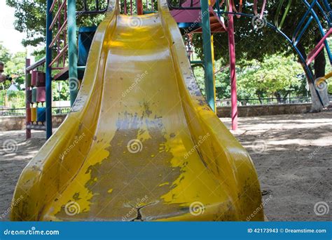 Old Metal Playground Slide Stock Photo - Image: 42173943