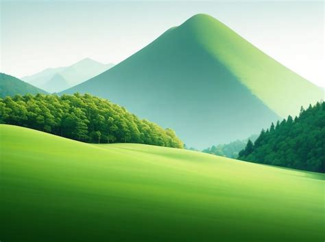 Premium Ai Image Majestic Mountain Landscape Green Mountains And