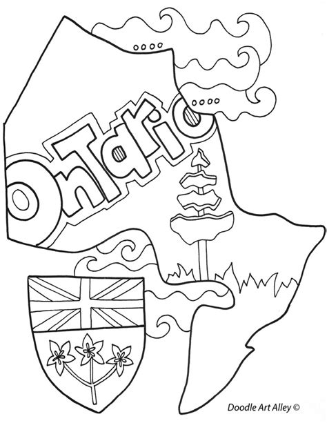 Ontario Flag Coloring Page Canada Coloring Page Getcoloringpages Images