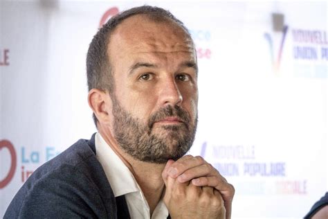 Photo Manuel Bompard député européen LFI lors de la conférence de