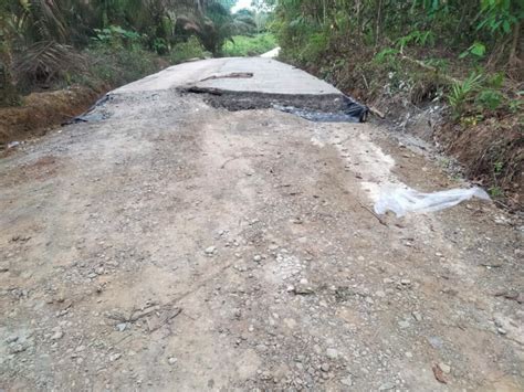 Diduga Dikerjakan Asal Jadi Proyek Pembangunan Jalan Tebing Kawat Kel