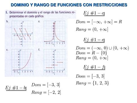 Dominio Y Rango De Funciones Con Restricciones