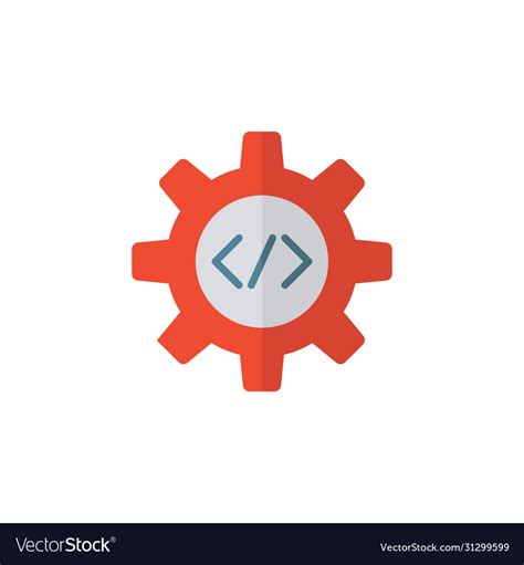 Custom Coding Symbol Programming Icon Isolated Vector Image