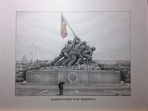 Iwo Jima Flag Raising Drawing At Explore