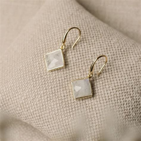 Moonstone Drop Earrings Luceir Silverado Jewellery