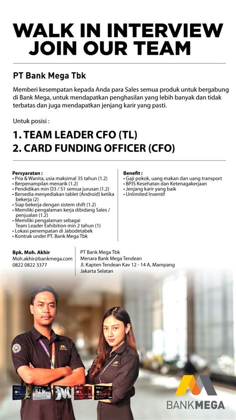 Walk In Interview Di Pt Bank Mega Tbk Lowongan Kerja Syariah