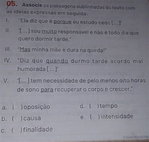 Associe As Passagens Sublinhadas Do Texto As Ideias Expressas Em