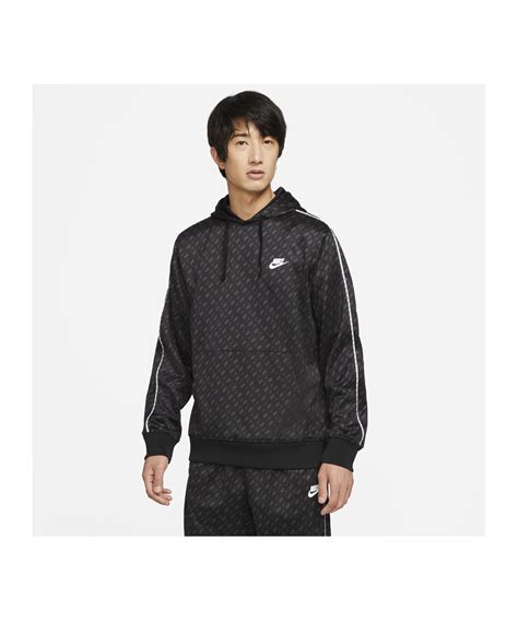 Nike Repeat Print Hoody Schwarz F010 Lifestyle Freizeitbekleidung