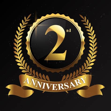 Premium Vector Nd Year Golden Anniversary Logo Celebration With Ring