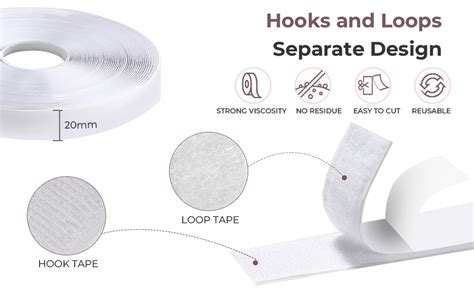 Sapphome Scratch Autocollant Double Face M X Mm Bande Scratch