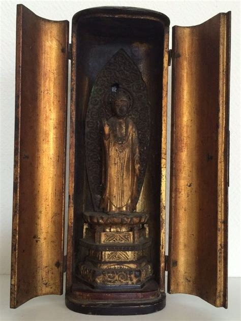 Rare Old Buddhist Butsudan Or Home Altar With A Standing Catawiki