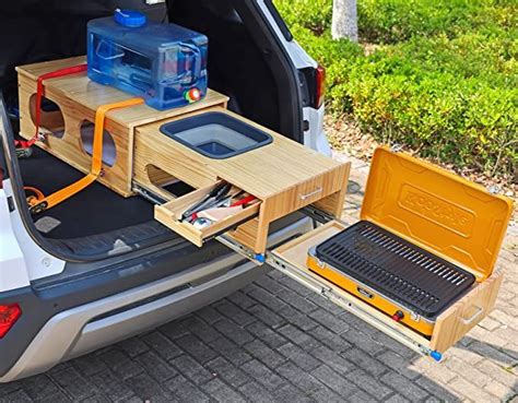 Shiwagin Overland Kitchen Vehicle Camping Table With Drawer For Suv