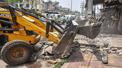 Delhi Anti Encroachment Drive Demolition Underway In Najafgarh