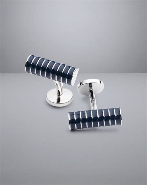 Navy Stripe Bar Enamel Cufflink Charles Tyrwhitt Pakistan