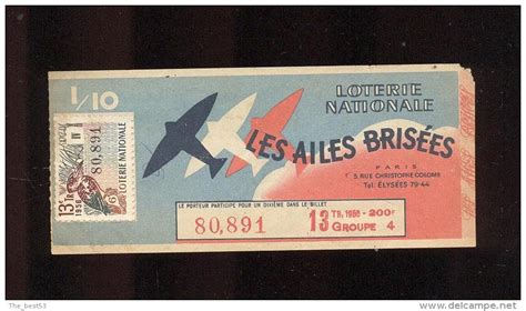 Billets De Loterie Billet De La Loterie Nationale De Les Ailes