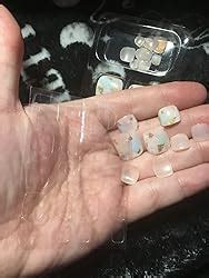 Amazon YUBX Square Toe Press On Nails Clear Nude Toenails Gold Foil Fake Nails Pcs