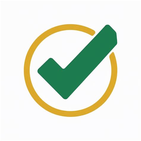 Premium Vector A Green Checkmark Inside A Circular Yellow Boundary