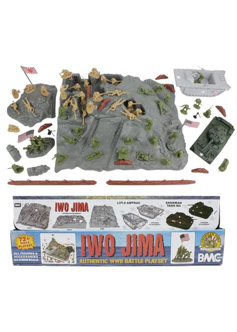 40036 WWII IWO Jima Plastic Army Men, Tanks, And Island 72, 40% OFF