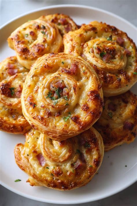 irresistible ham  cheese puff pastry pinwheels   minutes