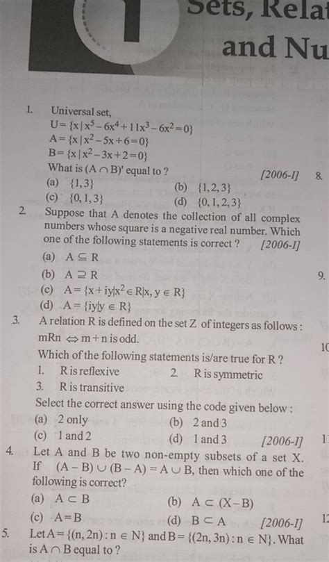 A Relation R Is Defined On The Set Z Of Integers As Follows Mrn⇔m N Is O