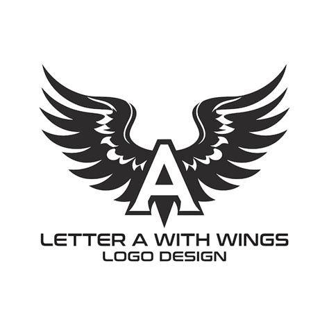 Um Desenho De Logotipo Vetorial De Uma Letra Asas Vetor Premium