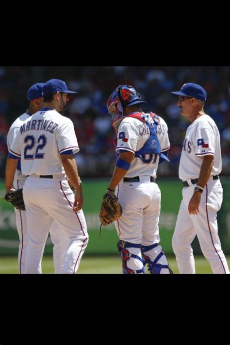 Elvis Andrus Nick Martinez Robinson Chirinos And Mike Maddux Having