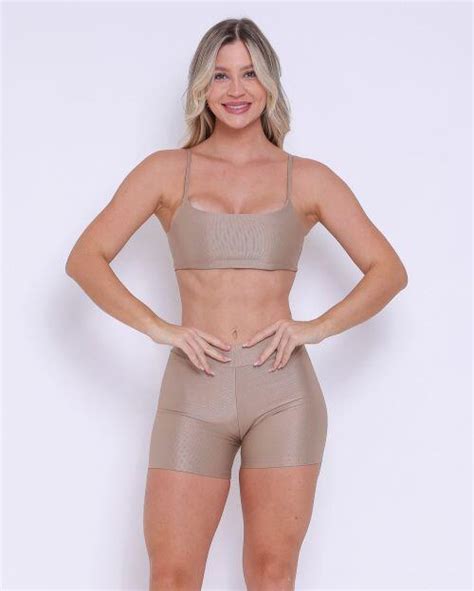 Comprar Conjunto Short Básico Cós Fino Compressão Nude Top Ju R LollaFit Varejo