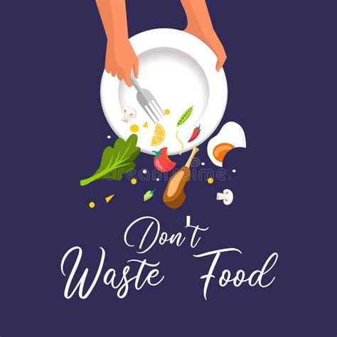 Don`t Waste the Food. Healthy Food Sign Icon. Stock Vector ...