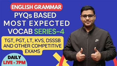 Pyqs Based Vocab Tgt Pgt Lt Grade Dsssb Nvs Kvs English Grammar